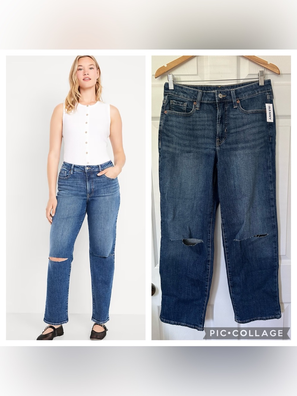 Old Navy High-Waisted OG Loose Ripped Jeans Size 6P